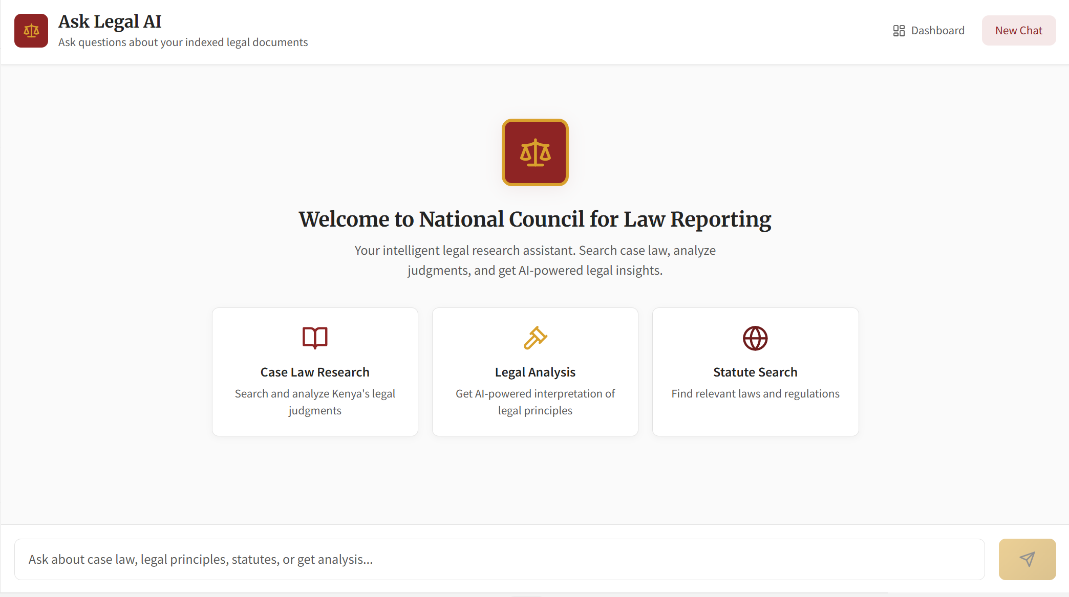 Kenya Law research assistant interface — no account details, credentials or internal records shown.