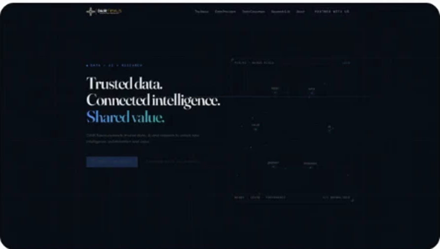 DAIR Nexus Interactive — landing view: trusted data, connected intelligence, shared value.